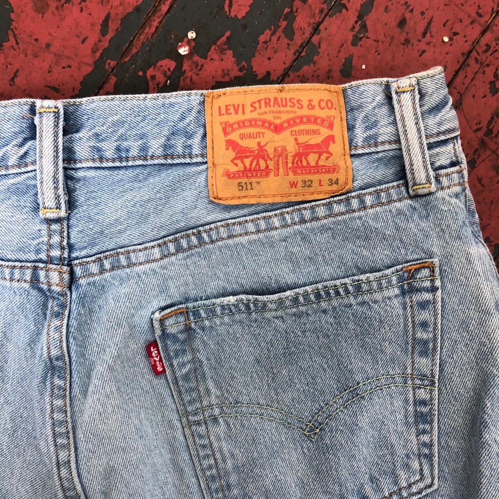 Light Blue 511 Levi’s w/ cut cuffs